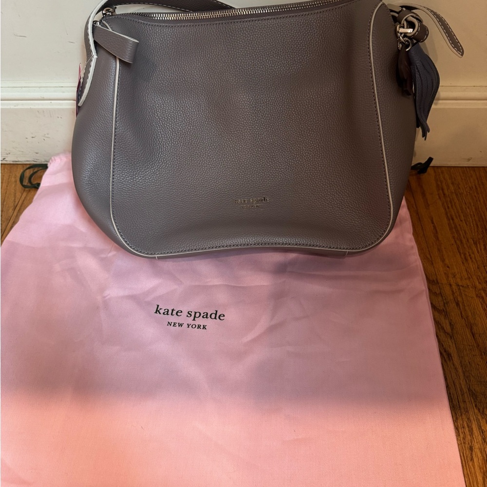Kate Spade Gray Leather Shoulder Bag